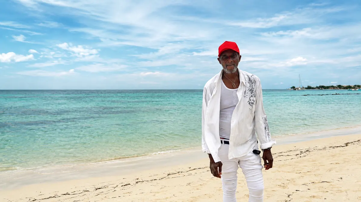 Panthor by the ocean in white